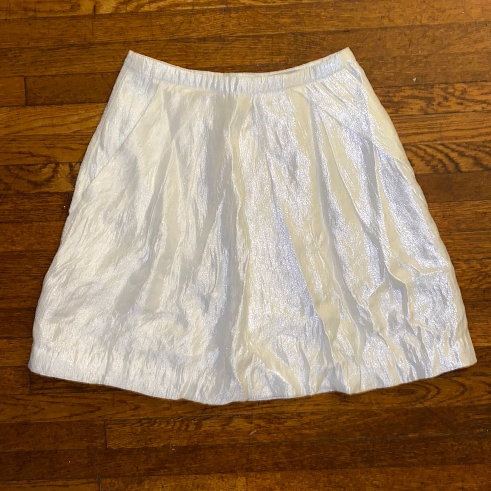 Shimmery White Mini Skirt